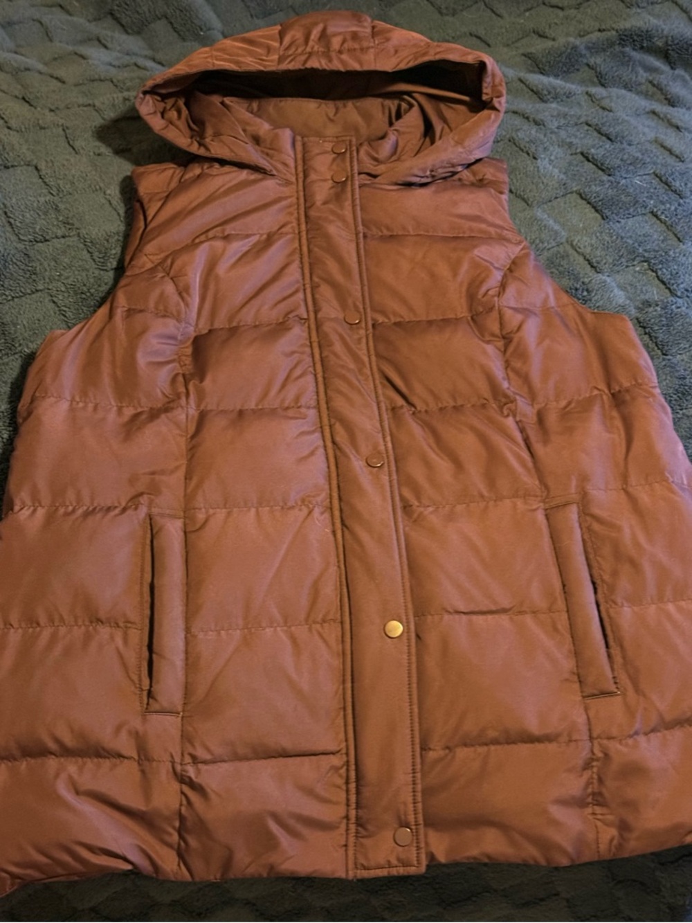 J. Jill Hooded Down PufferVest in Purple